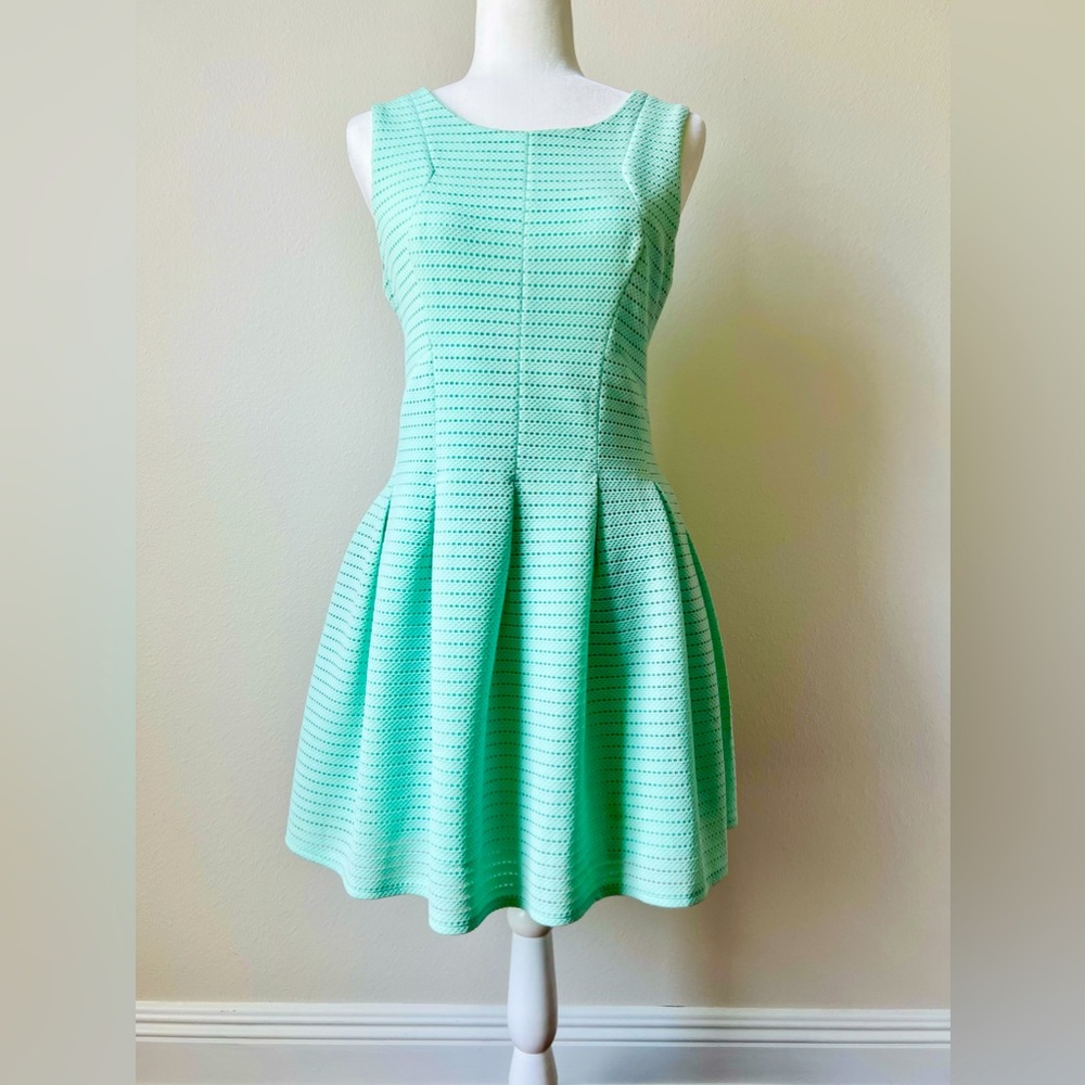 Karlie Mint Pleated A-Line Summer Dress